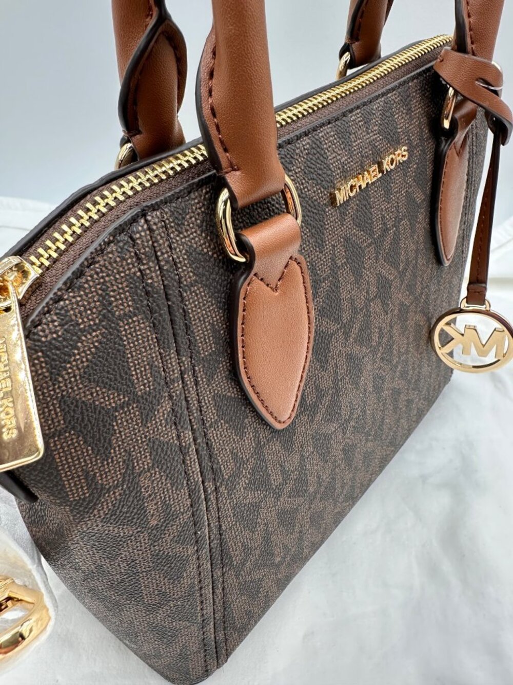 Michael Kors Brown Medium Satchel  Gold Hardware & Dual Handles - Picture 8 of 10
